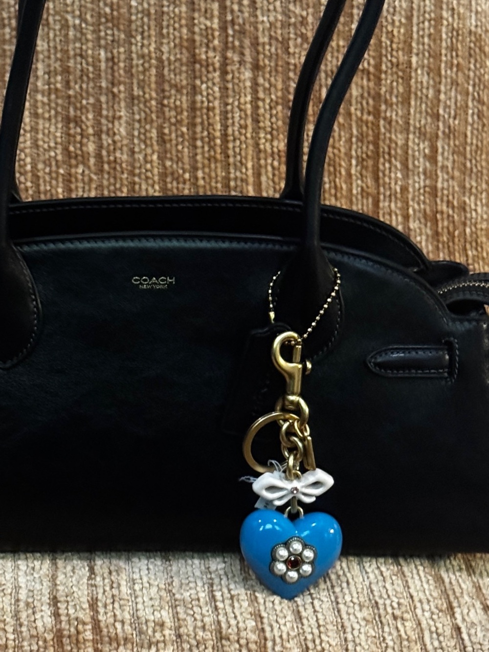 Coach Blue Heart Bag Charm. #CBH12 - Picture 2 of 13